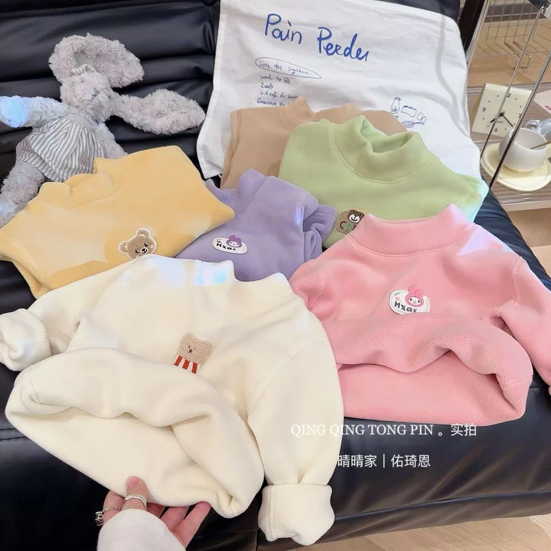 童装2025新款春秋装上衣帽衫儿童春秋无骨款奥粒绒长袖打底衫男童