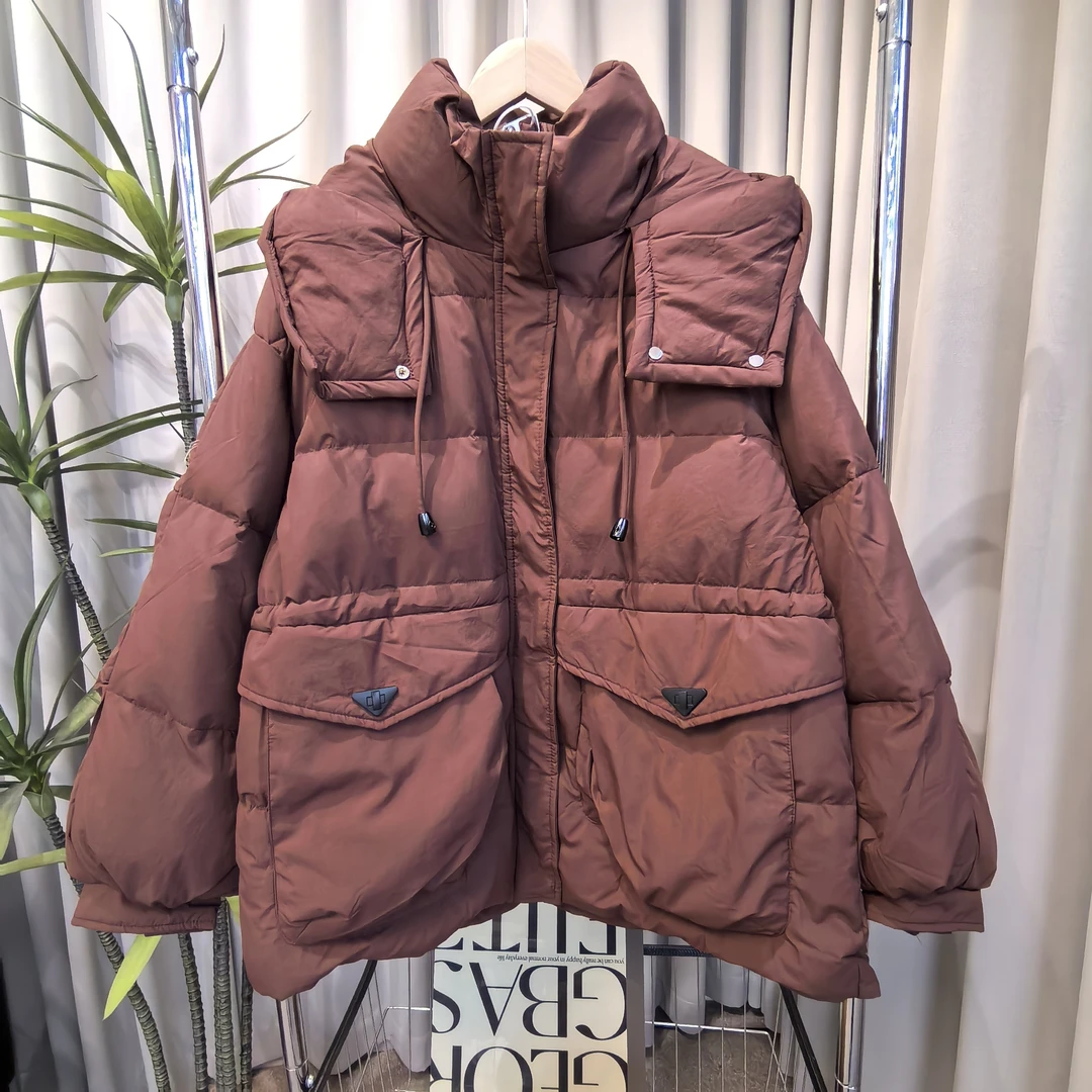 8815-1-DQ暗红色中长款外套（80-140）