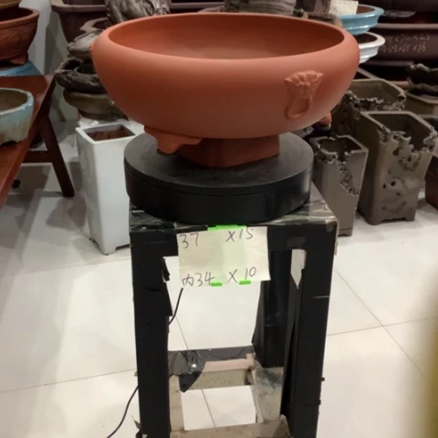 紫砂花盆红泥的圆盆