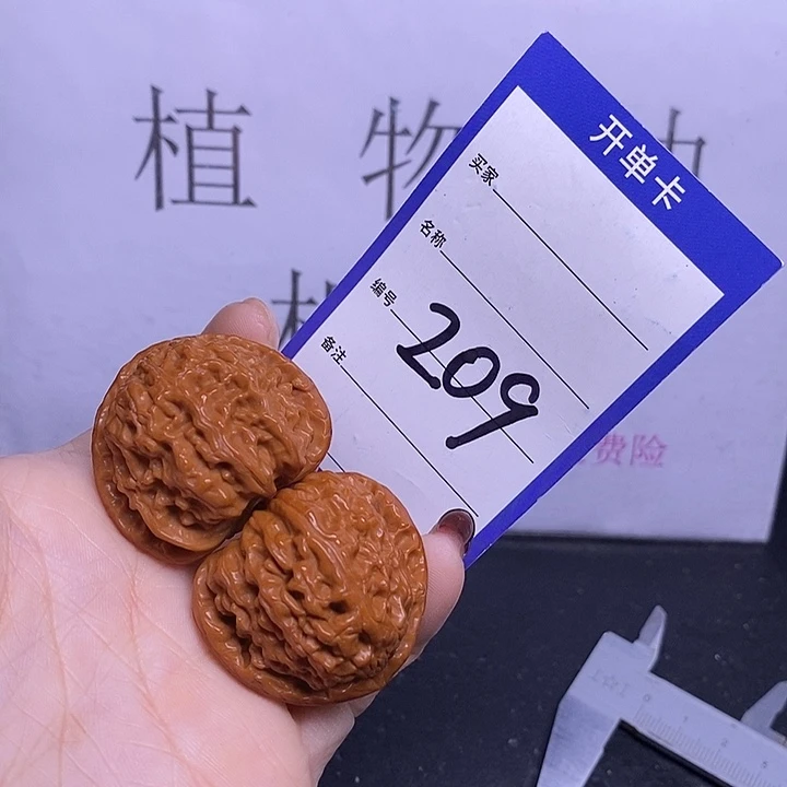 文玩核桃把件209/36.5三角白