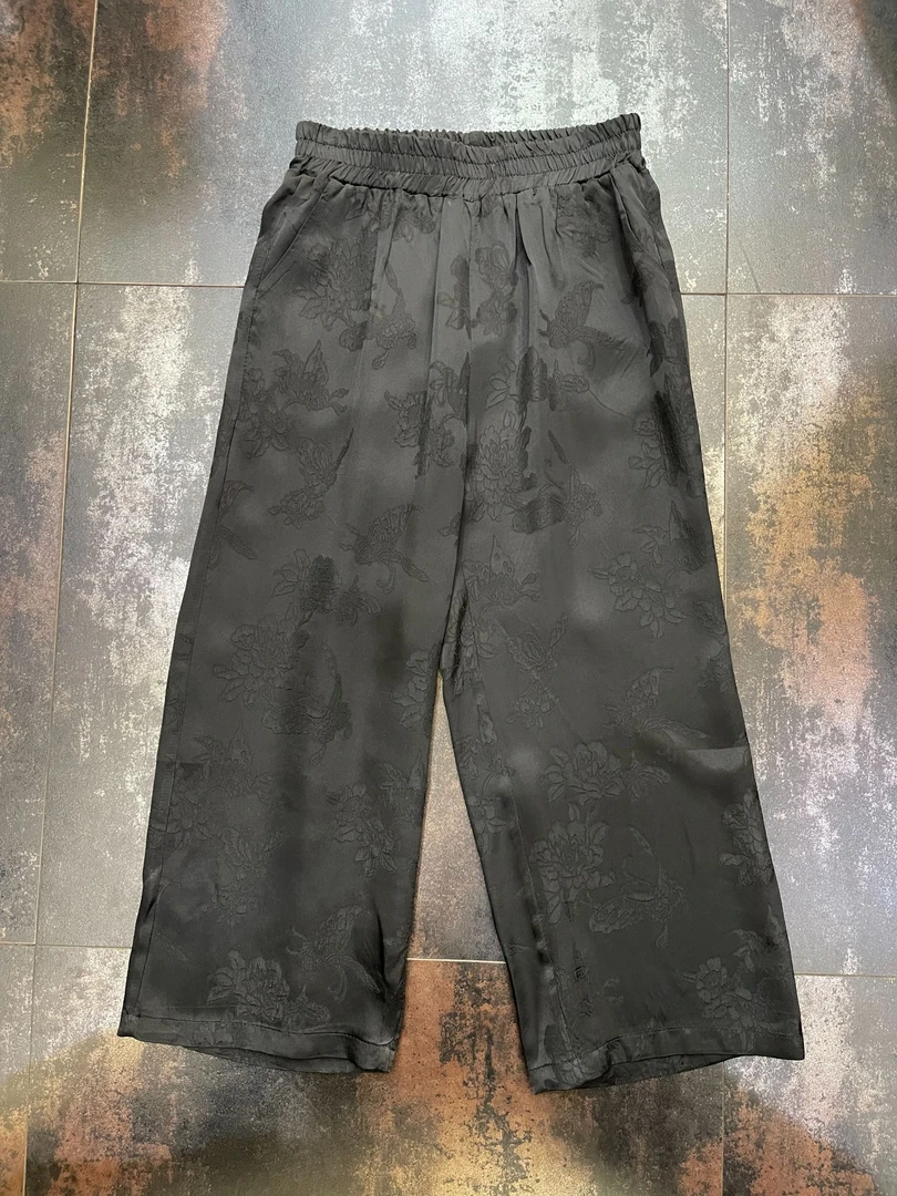 （现货）夏季醋酸提花9分直筒裤5999