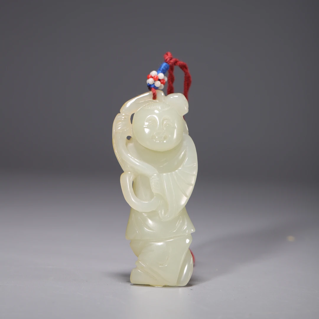 ZH06 明代 执莲童子玉佩