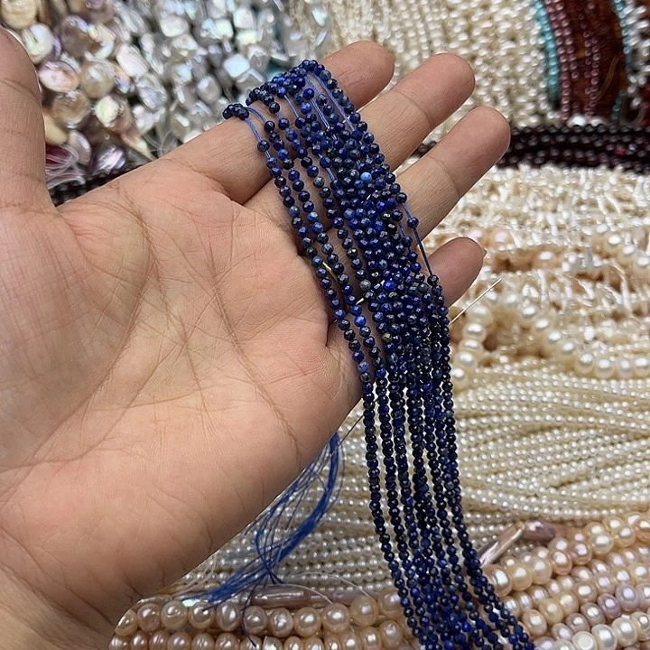 玛瑙/玉髓未镶嵌珠宝半成品一条2.5mm左右青金刻面