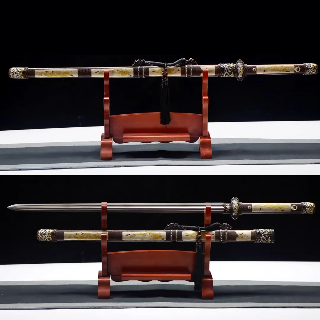 程字号宝剑花纹钢全铜鞘龙风唐剑收藏冷兵器送礼工艺品摆件未开刃