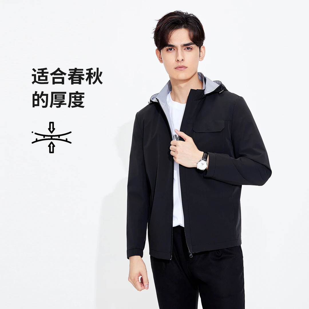 navigare意大利小帆船春秋商务休闲短款夹克男士防风连帽外套