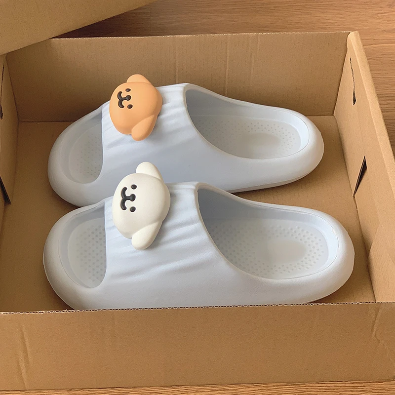 可爱线条小狗eva拖鞋女夏季外穿男女情侣居家防滑室内凉拖鞋 假日