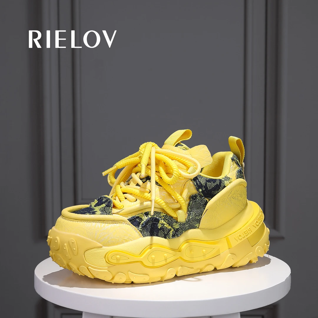 RIELOV【兰兰】增高7.5cm时尚潮流百搭女士休闲鞋25205