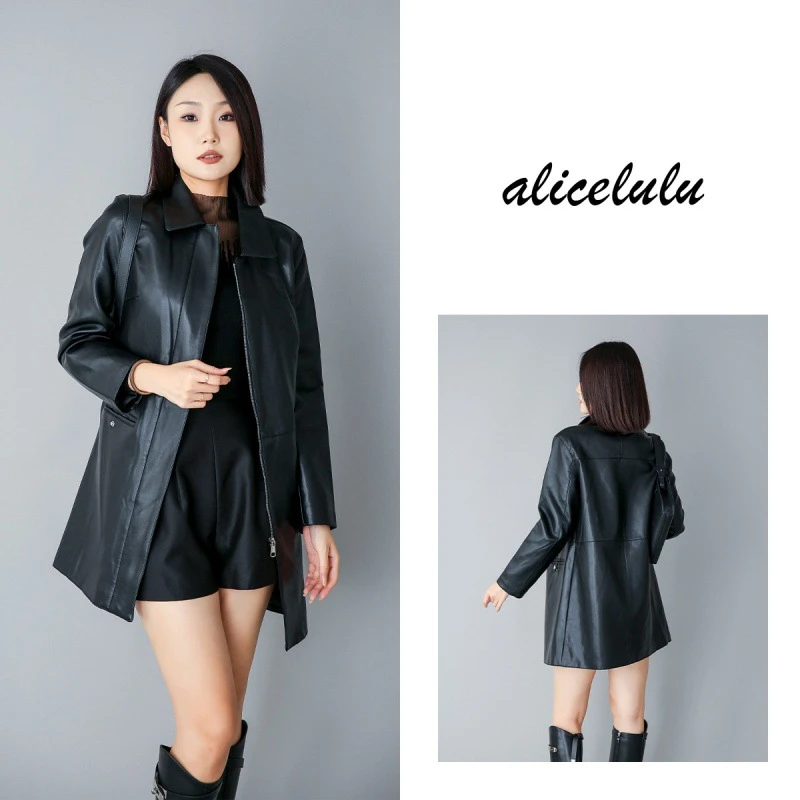 2 alicelulu “气场女主”短外套 飒美挺括 光泽皮质 S2139285Tr