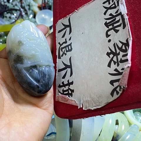 岫玉手玩件未镶嵌蔷*1