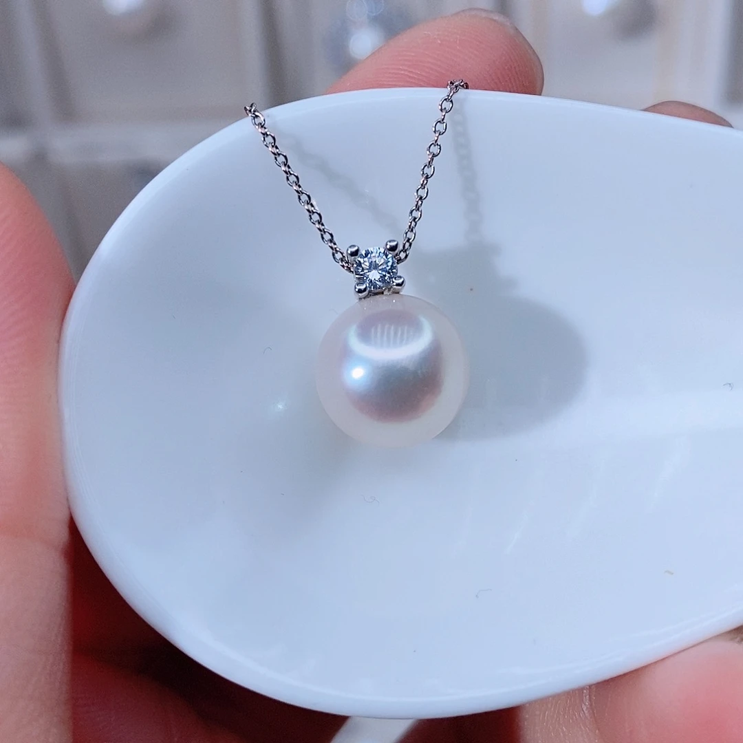 颈饰银S925镶嵌淡水珍珠