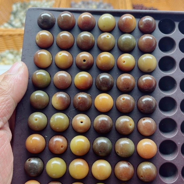 吊坠白玉菩提瑕疵13敦煌圆珠60颗