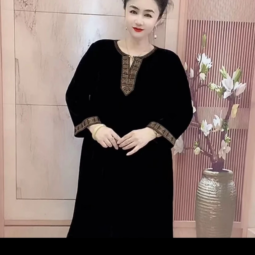 大码蚕丝妈妈装连衣裙新款式