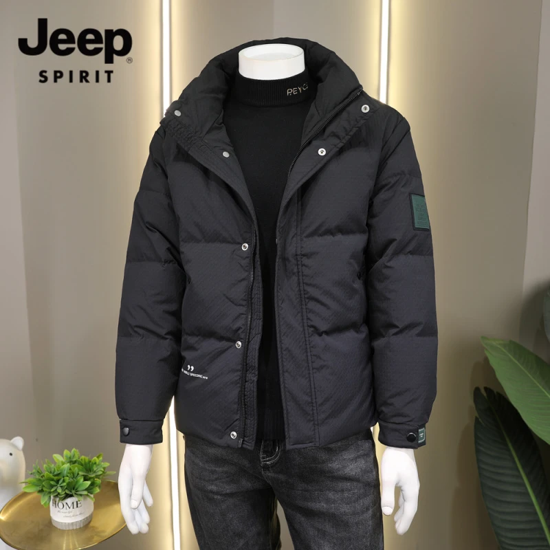 Jeep吉普美式立领服2024冬季新款高端复古青年保暖外套羽绒服男装