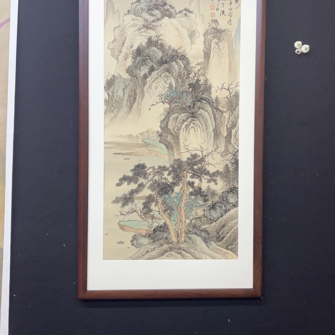 美***号国画手绘国画，精品山水，带框包邮