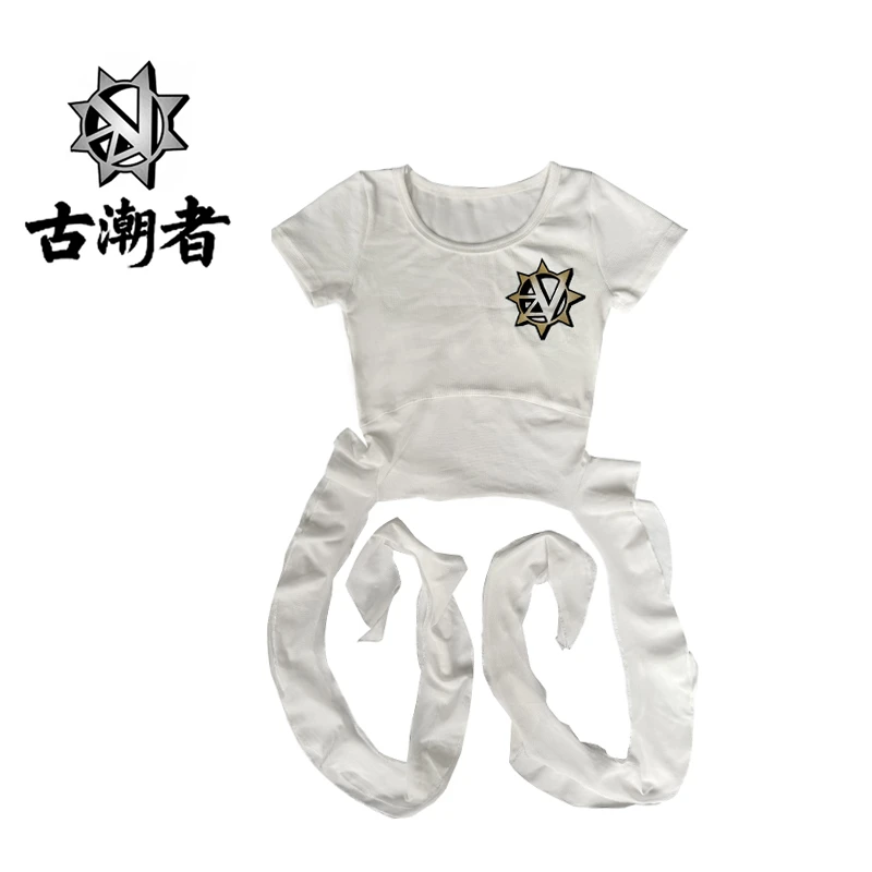 十三姨舞者潮牌轻薄飘带飘逸广场舞辣妹短袖跳舞轻盈夏季上衣女