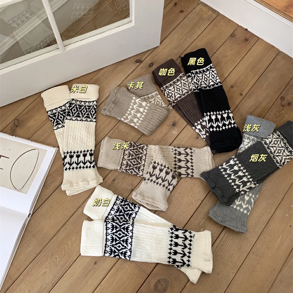 【Houli.】复古甜美保暖防掉堆堆袜套袜子