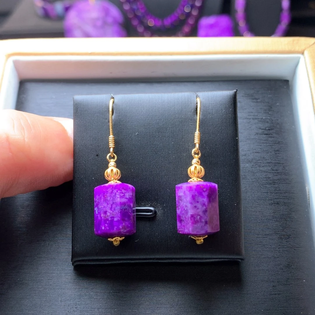 苏纪石（舒俱来）耳钩18K金镶嵌