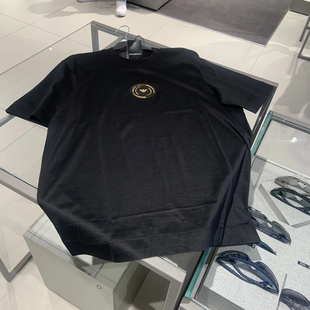 全新未使用 GIORGIO ARMANI/阿玛尼 男士短袖EA黑色