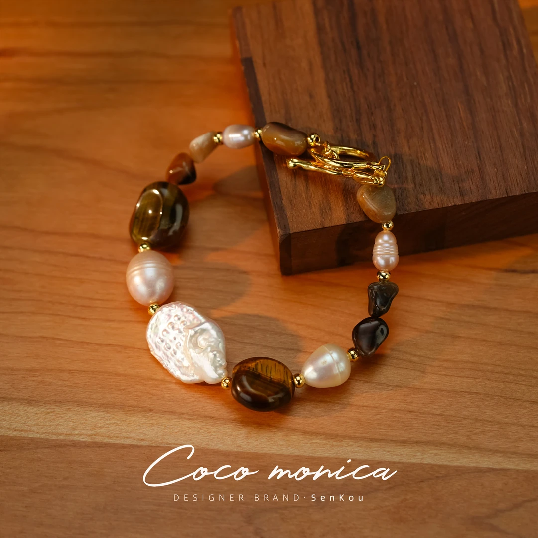 【小霞珠宝】手工时尚彩色镶嵌拼接素款小众百搭WE102气质