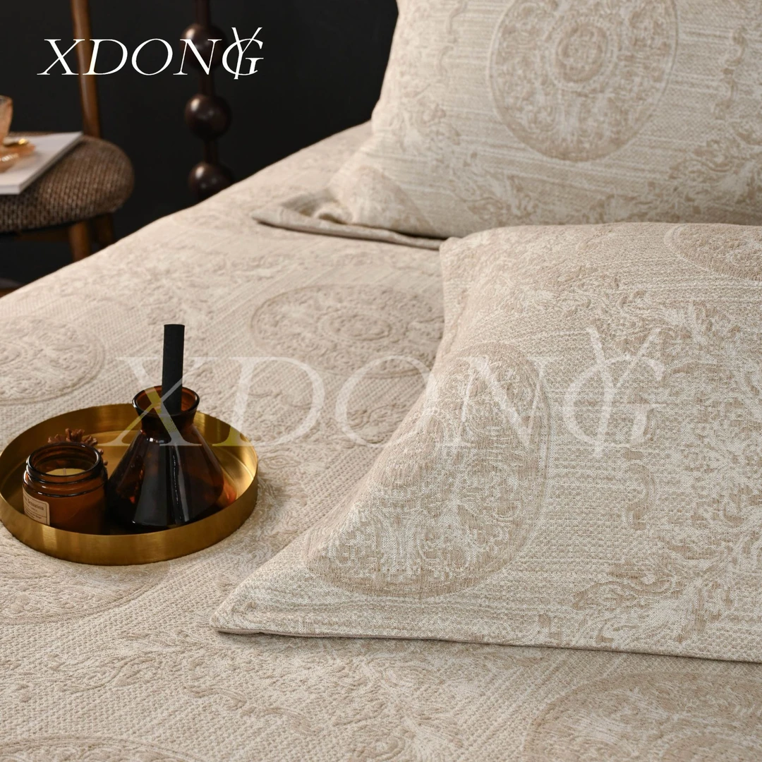 XDONGY（冬云家纺）48*72高奢冰岛 丝 静圆奇花黄 枕套一对装