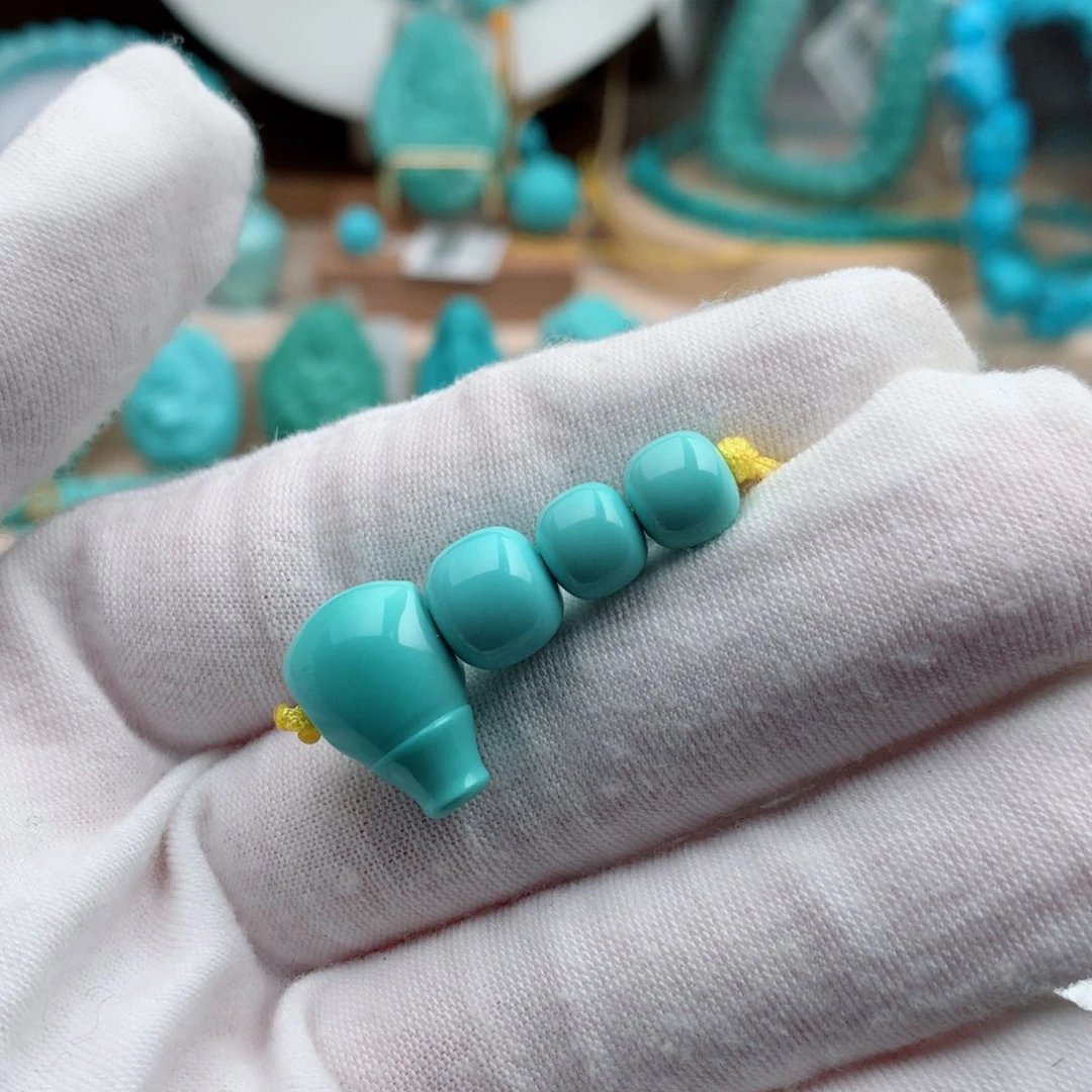 绿松石珠宝奇石未镶嵌9x8mm