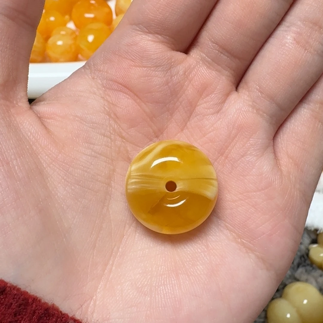 琥珀未镶嵌裸石蜜蜡平安扣
