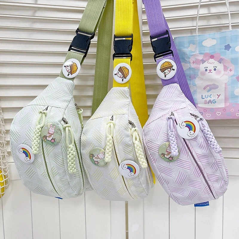 简约休闲ins风包包女小清新森系斜挎包运动胸包小众学生百搭腰包