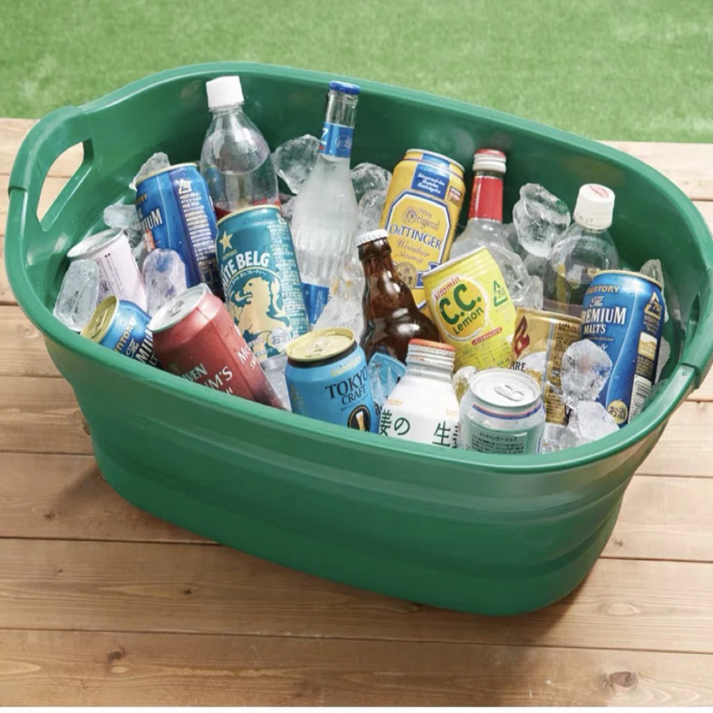 日本制23L超大折叠盆洗浴盆宝宝宠物洗澡盆户外洗菜洗衣收纳盆