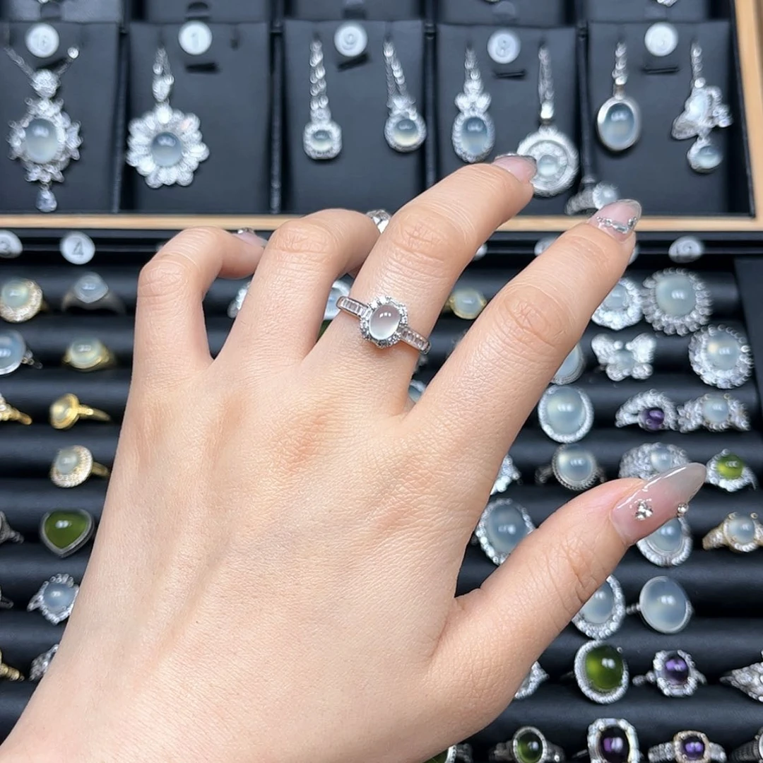 【闪购商品】岫玉戒指银S925镶嵌包*呀