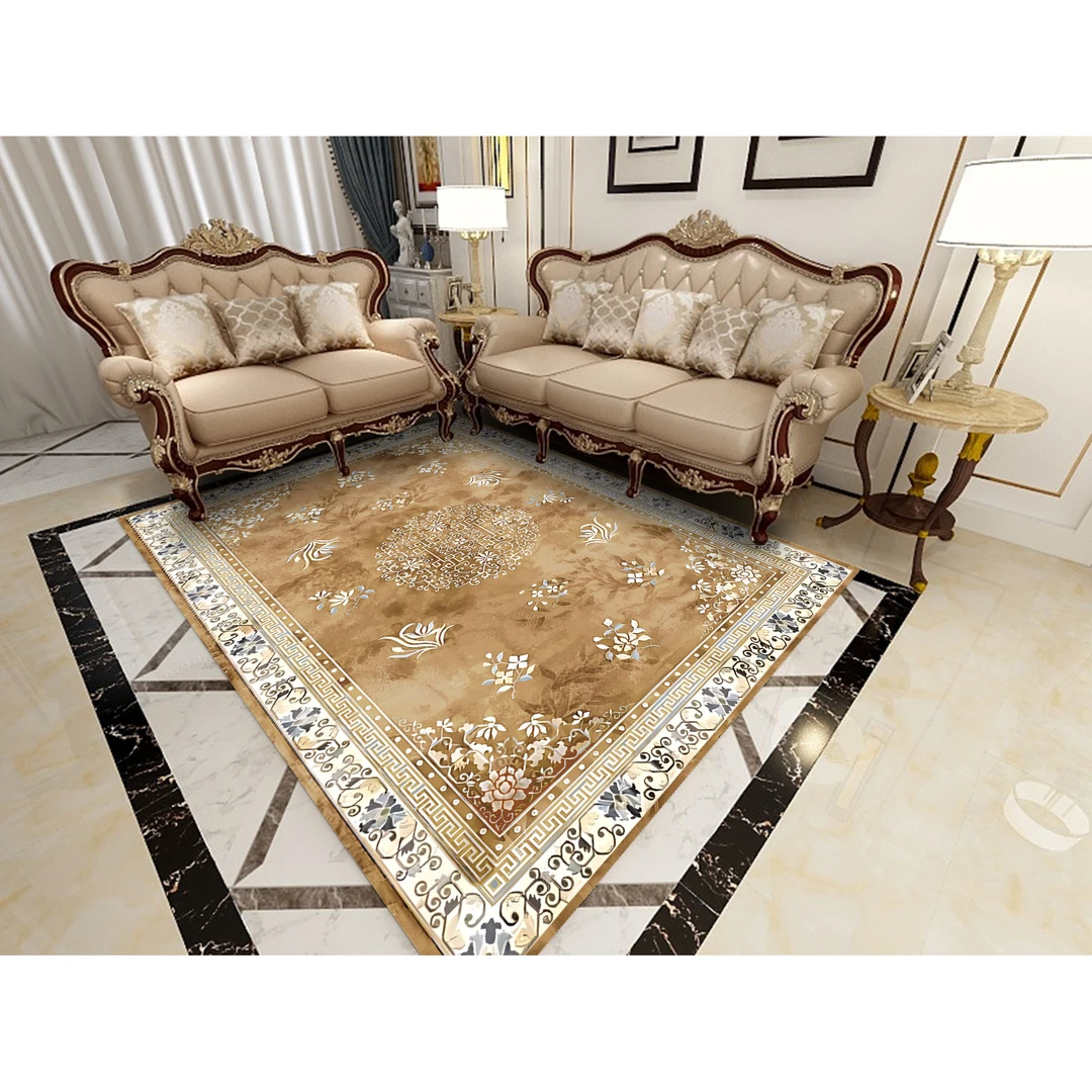 YF【国色天香】200x300美式客厅防滑地毯茶几毯沙发卧室大面积满铺