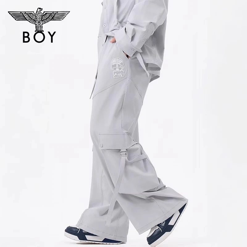 BOYLONDON【泡泡玛特联名】25春夏直筒休闲裤朋克潮牌长裤N34045