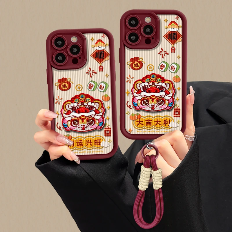 适用于苹果16华为OPPO小米VIVO高颜值简约皮纹LJ阶梯手机壳AA0581