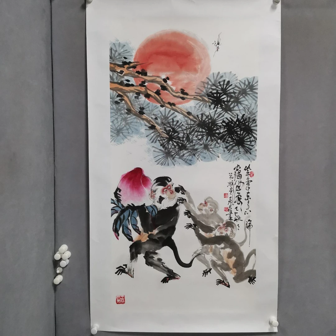 锦泉斋岳喜友亲笔手绘三尺国画作品yxy1