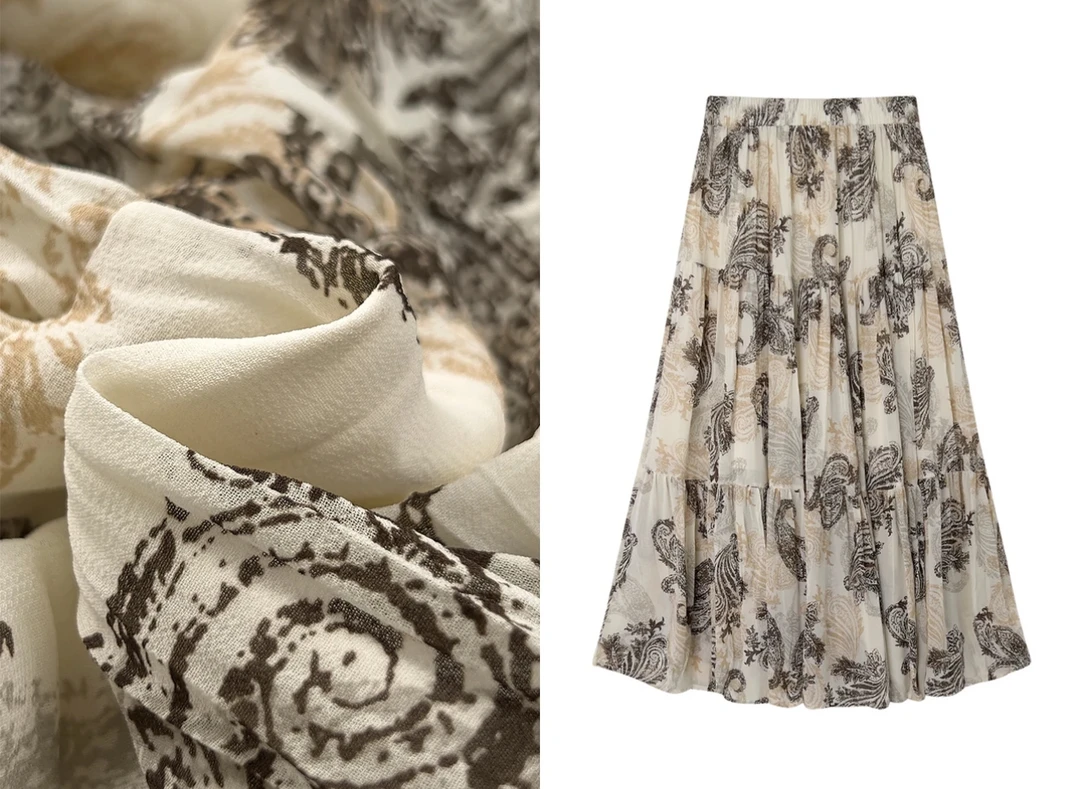 【聚新汇】9510褶皱碎花半裙