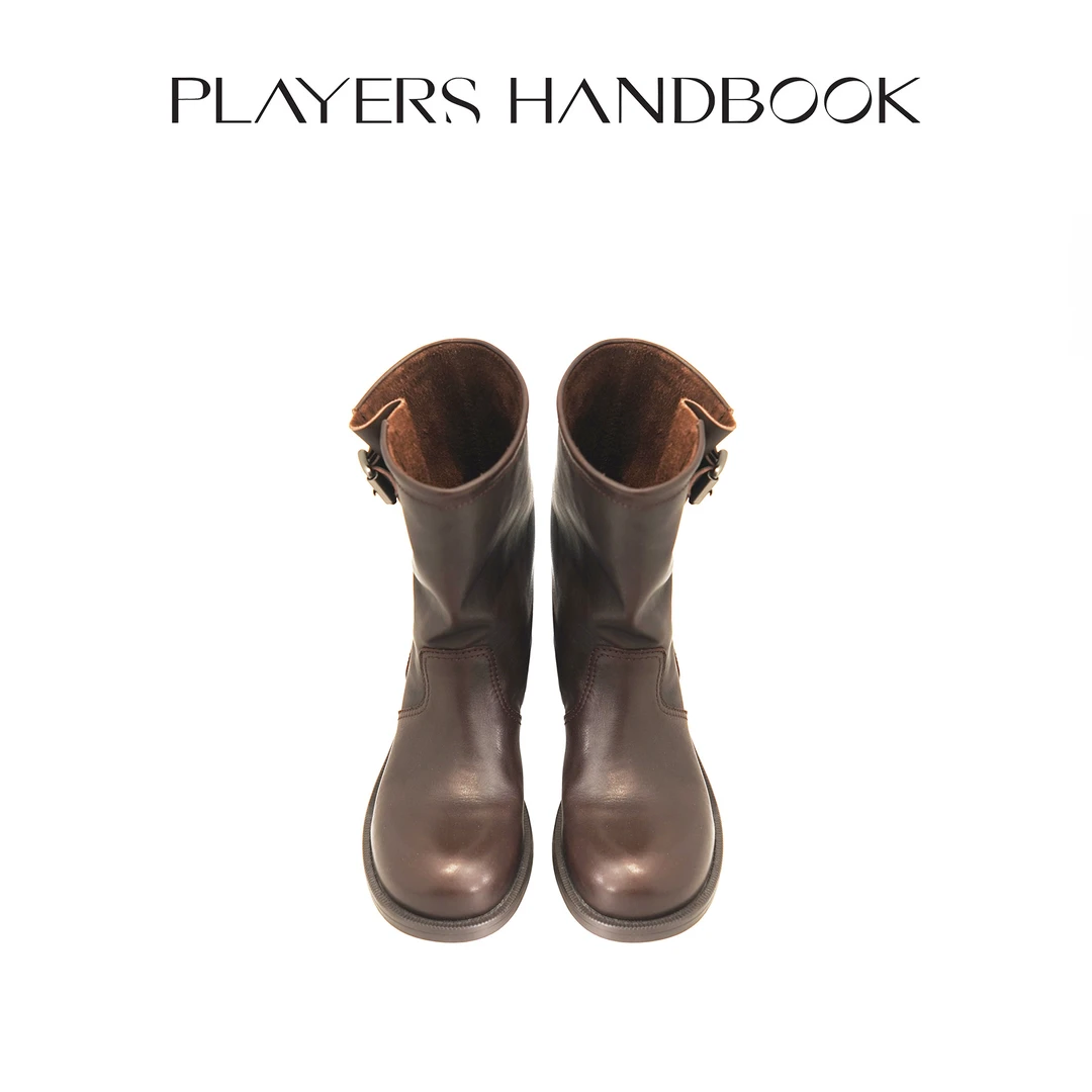 Players Handbook 谬系女孩街头时尚潮流百搭工装牛皮短靴 PH6156