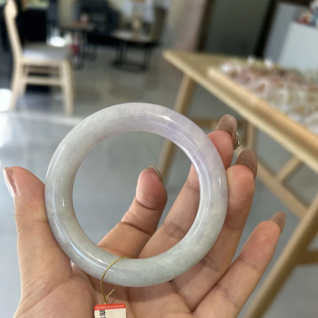 天然缅甸A货翡翠手镯紫罗兰色缅甸翡翠