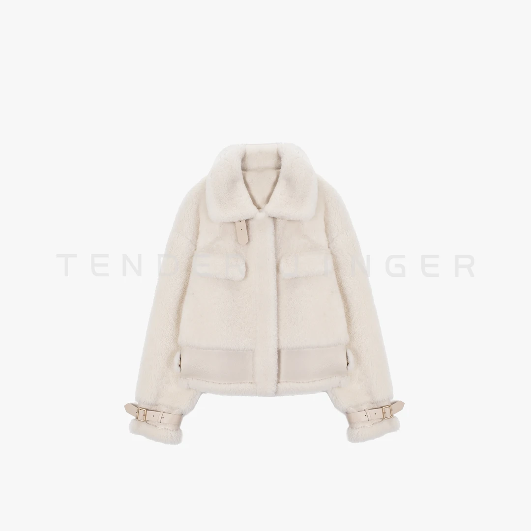 Tender Jinger｜线下专供 短款休闲皮毛一体夹克外套T54MDD50366