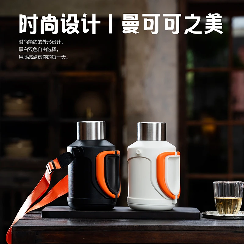 316不锈钢户外便携式保温壶墩墩桶保温瓶泡茶学生暖壶2025新款
