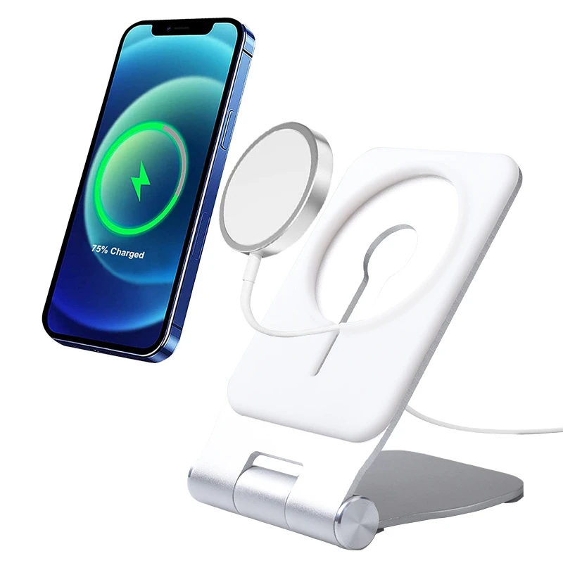 Magsafe磁吸无线手机支架适用于iPhone12铝合金、桌面折叠支架