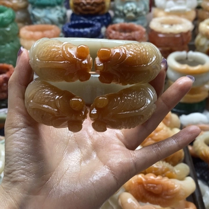 夢***影查罗石未镶嵌手镯