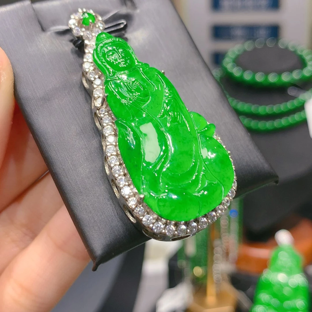 【闪购商品】颈饰银S925镶嵌翡翠5柒姐