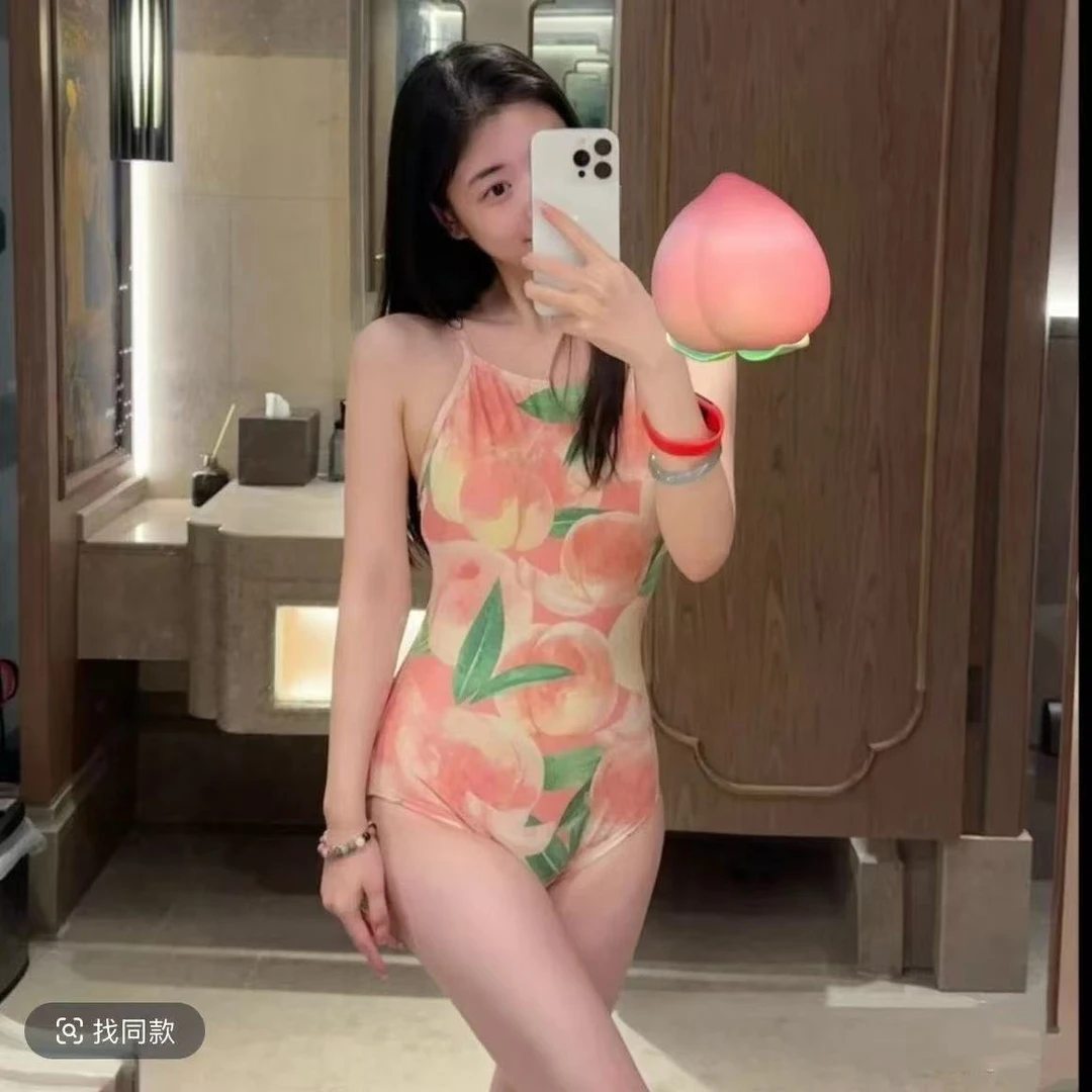 【8163水蜜桃】游泳馆专用泳衣女新款三角竞速连体高级感游泳馆专用