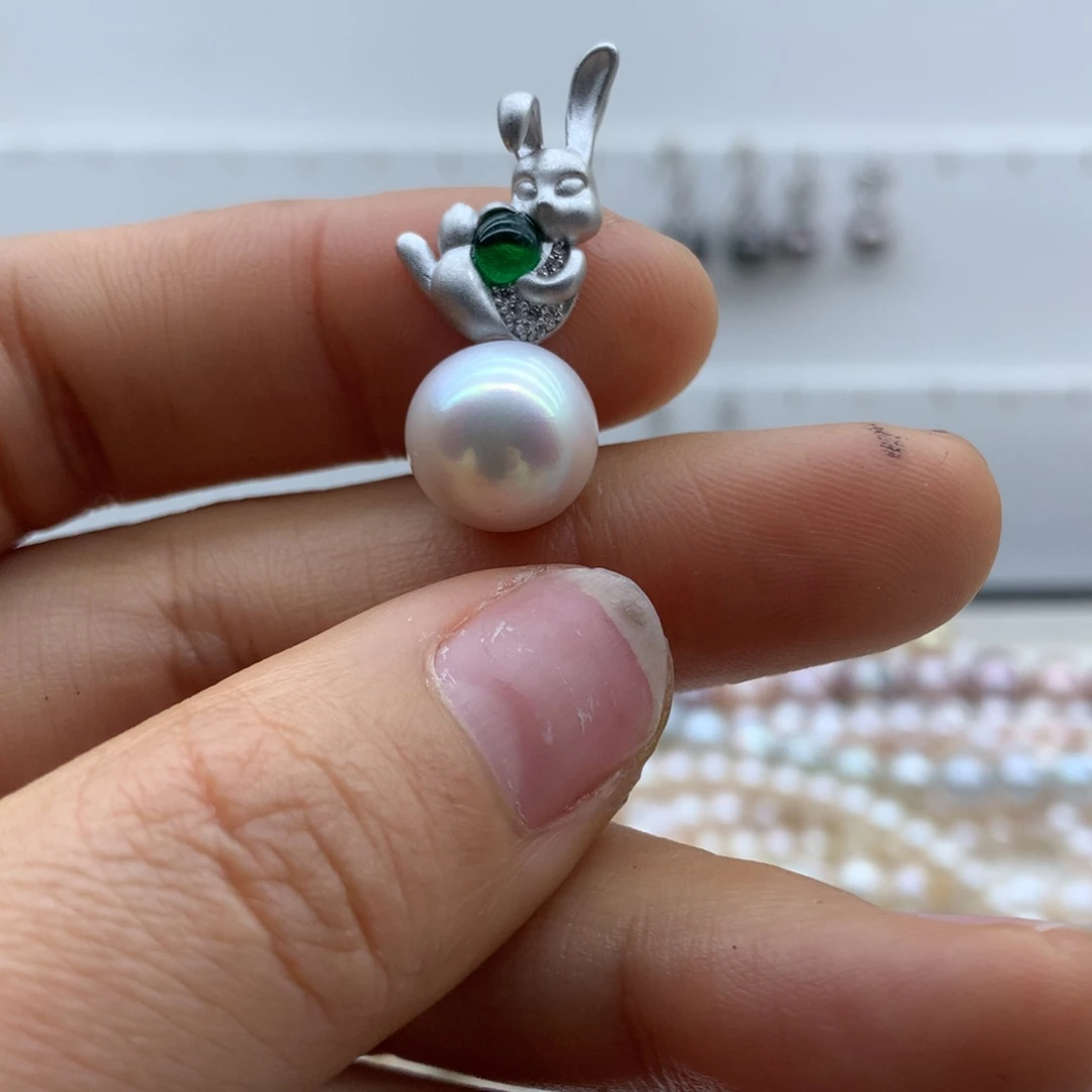 淡水珍珠颈饰银S925镶嵌