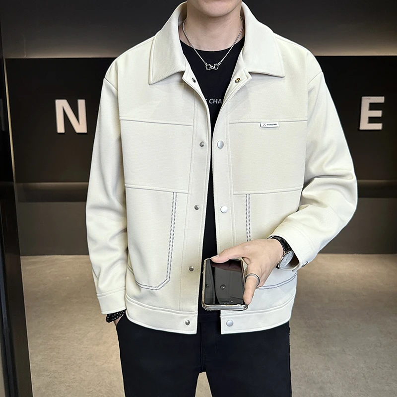 不起球不变形抗皱免打理2025男秋新品轻奢高品质百搭时尚夹克外套