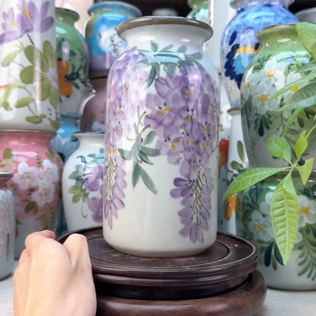 景德镇陶瓷手绘花瓶无孔