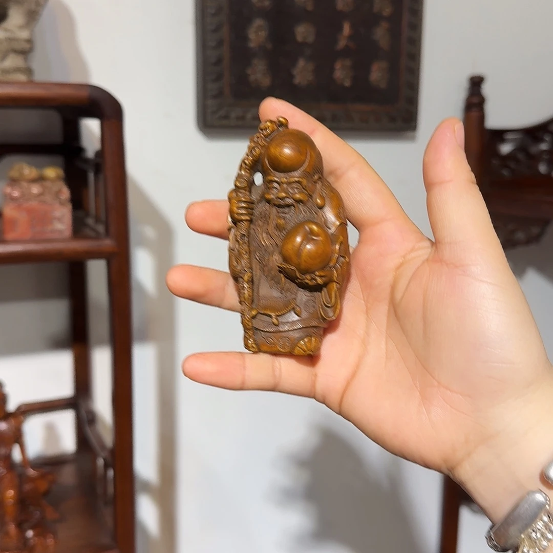 ！***木复古装饰摆件手把件高9厘米