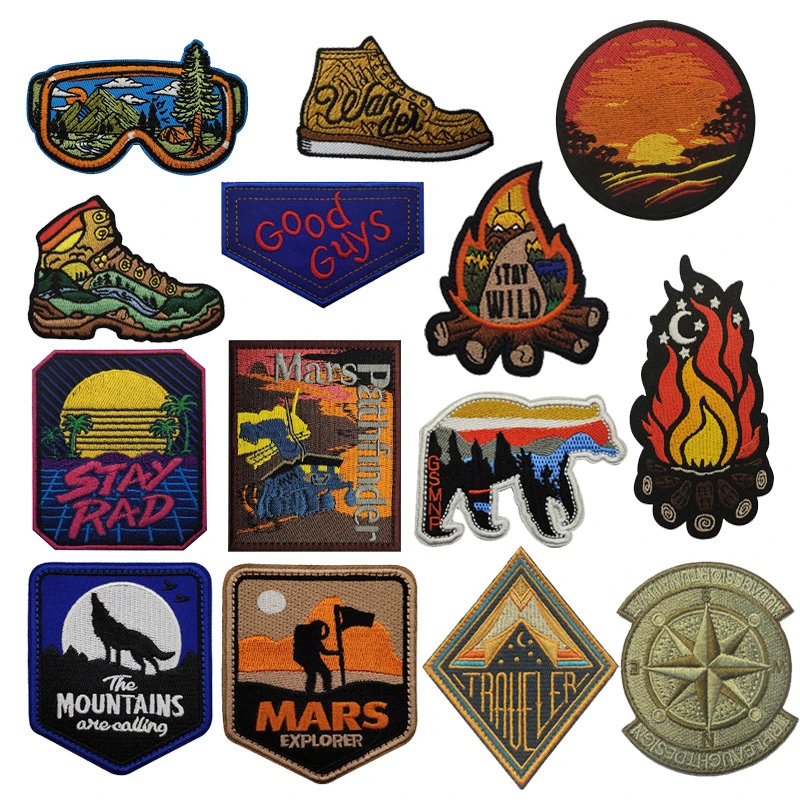 户外探险露营士气章刺绣魔术贴章森林深处冲锋衣魔术贴衣服魔术贴