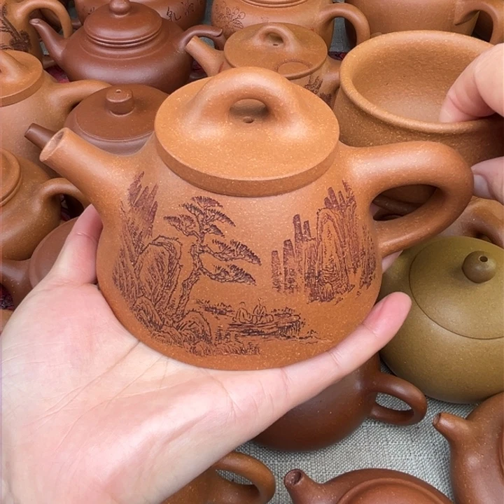 原矿黄降坡刻绘霸王石瓢精工半手220c c