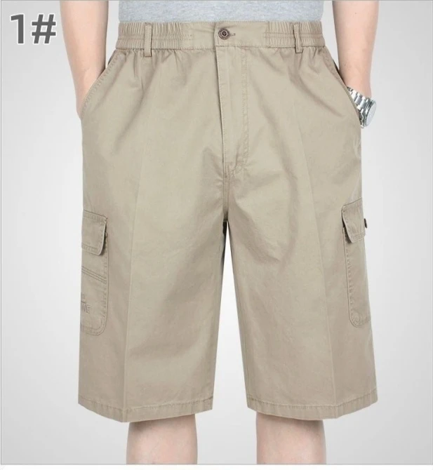 中年直筒裤夏季纯棉七分裤高腰运动短裤休闲裤夏季中裤薄款