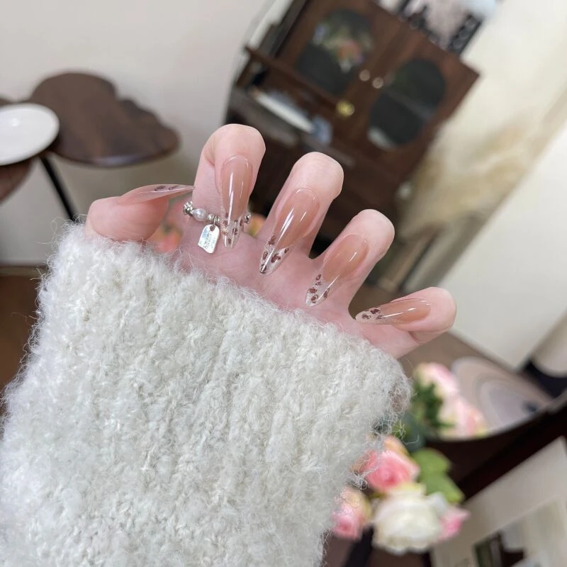 【59豹纹法式】Thankokay辛小七穿戴甲气质轻奢高级感美甲甲片